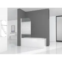 Aurlane Badewannenaufsatz 1-teilig White Elegance 1 75 x 140 cm Klarglas Profilfarbe weiß BWF150W