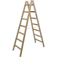 Krause Sprossen-Doppelleiter, Holz, 2 x 7 Sprossen