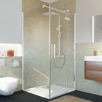 Breuer Drehtür für Seitenwand AVANTA E x press Q72 90 x 200 cm Anschlag rechts Klarglas Profilfarbe chrom