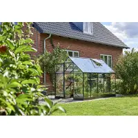Halls Gewächshaus Qube 610 6,4 m² Sicherheitsglas 3 mm 198 x 321 cm schwarz