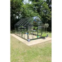 Halls Gewächshaus Universal 128 Sicherheitsglas 3 mm 257 x 384 cm grün