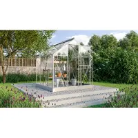 Pergart Vitavia, Aktionsangebot (inkl. 100 Euro Zubehör): Gewächshaus "Triton 3800" inkl. Stahlfundament, aluminium eloxiert, 3,8 m², 3 mm ESG