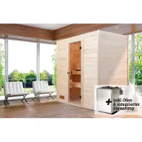 Weka Massivholz-Sauna VALIDA Gr. 3 Sparset 9,0 kW K inkl. integrierter Steuerung, Glastür x B x T x H x 189 x 189 x 204