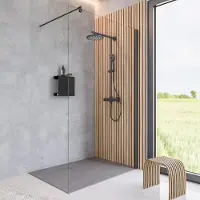 Schulte Walk In Alexa Style 2.0 Black Style ExpressPlus 90 x 200 cm Profil schwarz Klarglas schmutzabweisende Glasbeschi