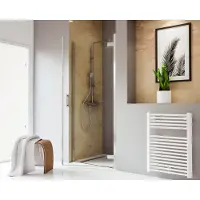 Schulte Duschtür in Nische mit Drehtür TouraPlus ExpressPlus 80 x 200 cm Profil chrom Klarglas schmutzabweisende Glasbes