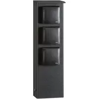 LCD Steckdosensäule, 3-fach, Aluminium, Edelstahl, graphit 016, schwarz, Edelstahl