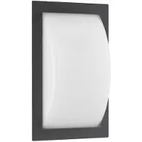 LCD Wandleuchte A-310564, Graphit, ohne Bewegungsmelder, Aluguss, Opalglas, IP44, E27, 320x192x90mm