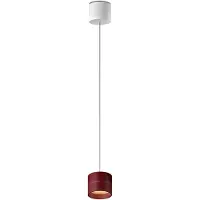OLIGO Tudor S LED-Pendelleuchte 1-flammig mit unsichtbarer Höhenverstellung-Rot matt-mit Tunable White (2200K - 5000K)