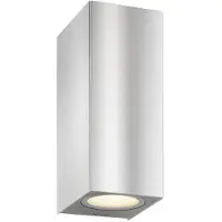 LCD LED Wandleuchte A-310600, Edelstahl, Aluguss, 2x 7W, 928lm, 3000K, Floatglas, IP54, 145x62x82mm