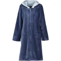 Cawö Bademantel Home 841 Kapuze & Reißverschluss Damen Sea-40 / 42