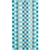 Cawö Duschtuch Unique Karo Turquoise