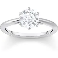 Thomas Sabo Ring mit weißem Stein im Brillantschliff