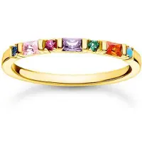 Thomas Sabo Charming Ring - TR2348-488-7-60 - Sterling Silber - verg. Gelbgold + Glas-Keramik Stein + synth. Korund + Zirkonia -