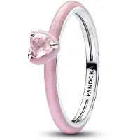 Pandora 193088C02 Damenring Silber Rosafarbenes Chakra Herz