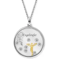 Engelsrufer Silver necklace with gold angel and ERN-LENS-AN-BIG zircons
