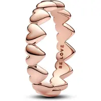 Pandora 183427C00 Damen-Ring Reihe aus Herzen Roségoldfarben
