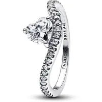 Pandora 193661C01 Damen-Ring Welliges Pavé Herz Silber