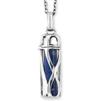 Engelsrufer Kette mit Anhänger "POWERFUL STONE LAPISLAZULI" Gr. S, bunt (silberfarben, blau), Halsketten, Damen, S, Silber 925 (Sterlingsilber), L: 50, Kette mit Anhänger, mit Lapislazuli