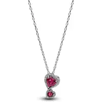 Pandora 393658C01-60 Damen-Silberkette Rote Halo Herzen