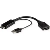 Roline 4K HDMI - DisplayPort-Adapter, v1.2, HDMI ST - DP BU, Aktiv