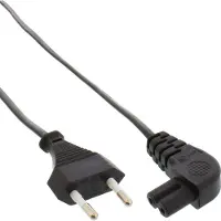 InLine Netzkabel, Netzstecker auf Euro 8 C7 Stecker, gewinkelt, 10m
