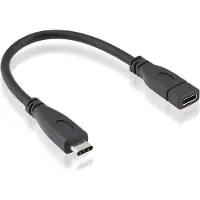 Roline USB 3.2 Gen 2 Typ C Kabelverlängerung, USB C-C, ST/BU, 4K UHD-1, 10Gbit/s, 100W, schwarz, 0,15 m