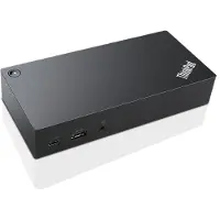 Lenovo 40AS0090EU, Kabelgebunden, USB 3.2 Gen 1 (3.1 Gen 1) Type-C, 3,5 mm, 10,100,1000 Mbit/s, Schwarz, 10 Gbit/s