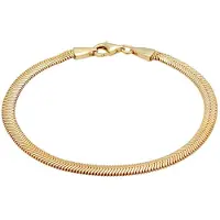 KUZZOI Armband Flach Elegant Schlangenkette Fischgräte 925 Silber Kuzzoi Gold