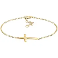Elli Armband Kreuz Kristall Silber Vergoldet Elli Gold