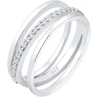 Elli Ring Wickelring Band Kreuz Zirkonia Modisch 925 Silber Elli Premium Silber