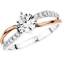 Amor Ring für Damen, Sterling Silber 925, Zirkonia (synth.) amor Bicolor