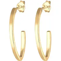 Elli Ohrringe Creole Oval Geo Basic Trend Blogger 925 Silber Elli Gold