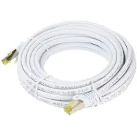 Goobay RJ45 Patchkabel CAT 6A S/FTP (PiMF), 500 MHz mit CAT 7 Rohkabel, Weiß, 30 m, LSZH halogenfrei, Kupfer, RJ45 (CAT 6A) Stecker