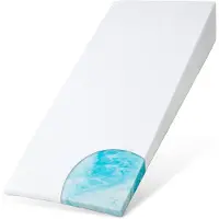 Bestschlaf ELONEO Bettkeil Topper 100 x 200 cm aus Gelschaum, Matratzen-Keilkissen zur Bettneigung, Keilmatratze, Keilförmige-Matratzenauflage, Erhöhungskeil, Bezug waschbar