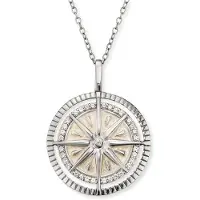 Engelsrufer Damen-Kette Windrose 925er Silber rhodiniert 2 Zirkon Engelsrufer Silber