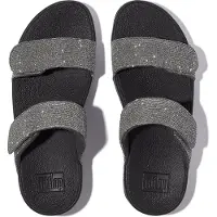 Original Brands FITFLOP Lulu verstellbare Shimmerlux-Sandalen GRAU 42