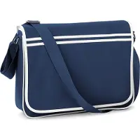 Bagbase Retro Messenger-Tasche, 12 Liter BC1315 (Einheitsgröße) (Dunkelblau/Weiß)