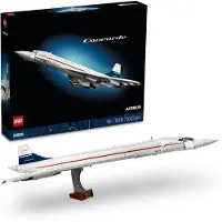 LEGO Icons Concorde Modellflugzeug, Modellbausatz für Erwachsene zum Bauen, ikonisches Flugzeug-Set mit authentischen Details und 3 Anzeigemodi, ideales Geschenk für Männer, Frauen, Ihn, Sie 10318