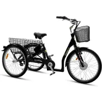 Sachsenrad T3A Trio Lastenrad mit Alarmanlage, Elektro Dreirad Klapprad, der Akku hält extra lange durch, mit 7-Gang-Kettenschaltung, tiefer Einstieg