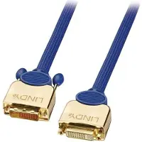 Lindy DVI-D Premium Gold Dual Link 2.0m, 2 m, DVI-D, DVI-D, Blau, Männlich/Weiblich, 2560x1600 (WQXGA) HDTV 1080p