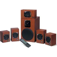 Office Genius Lautsprecher SW-HF 5.1 4800 v2, 5.1, 125W, braun, Fernbedienung, Heimkino, 3.5mm Klinke, 40Hz20kHz, EOL