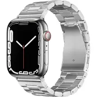 Forcell Armband Armband zur Apple Watch F-Design FA10 Stahlschliesse 42 / 44 / 45 / 49 mm silber