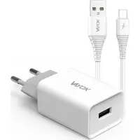 Vayox Ladegerät + Kabel VA0051micro | USB 5V 2.1A | Kabel microUSB | 1 m | Weiß