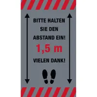 Novus Abstand halten Hinweismatten, 85 x 150 cm 62-SMARTC-1 , Farbe: grau mit schwarzer Schrift