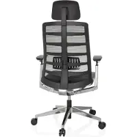 Hjh OFFICE High End Bürostuhl SPINIO ELITE L Ergonomischer Schreibtischstuhl mit Armlehnen (höhenverstellbar) Leder/Netzstoff Schwarz Drehstuhl für Büro, Zuhause