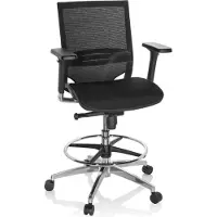 Hjh OFFICE TOP WORK 78 - Arbeitsstuhl Arbeitshocker Schwarz
