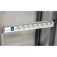 Schneider Electric Electric NSYAPU19S8S Actassi, 1HE Stromverteilerschiene, 8 Steckdosen+Schalter 19P VDE