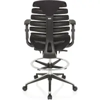 Hjh OFFICE ERGO LINE II WORK Stoff - Arbeitsstuhl Arbeitshocker Schwarz