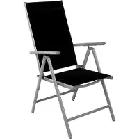 Mojawo Garten Klappstuhl Gartenstuhl Aluminium - Textilen Silbergrau/Schwarz