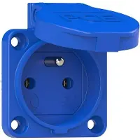 Pce Schutzkontaktsteckdose nach belg./franz. System 16A 3p 250V IP54 P-Nova (blau, rückwärtiger Anschlus